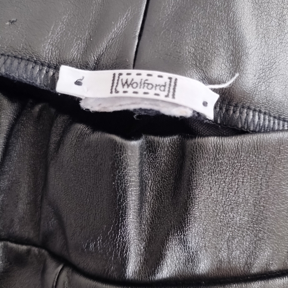 WOLFORD Estella Faux Leather Leggings 34 XS - Picture 6 of 6